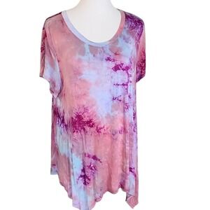 Green Envelope Tie Dye Top‎ Size 1X